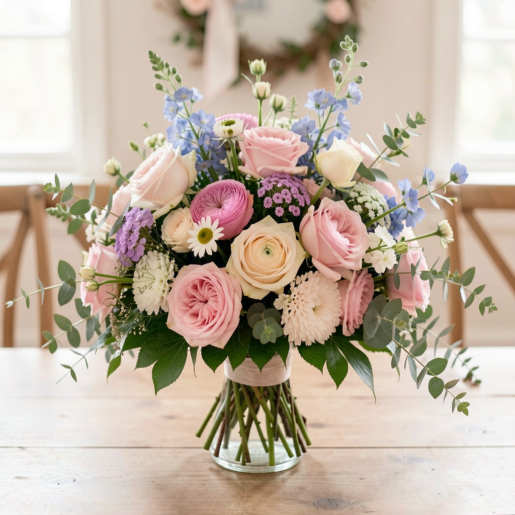 Bryllupsblomster arrangement